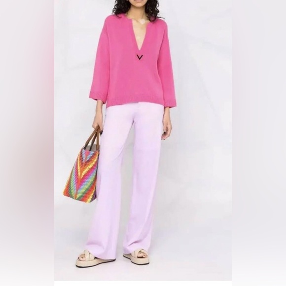 Valentino VGOLD CASHMERE SWEATER S Pink Cashmere - Picture 8 of 8